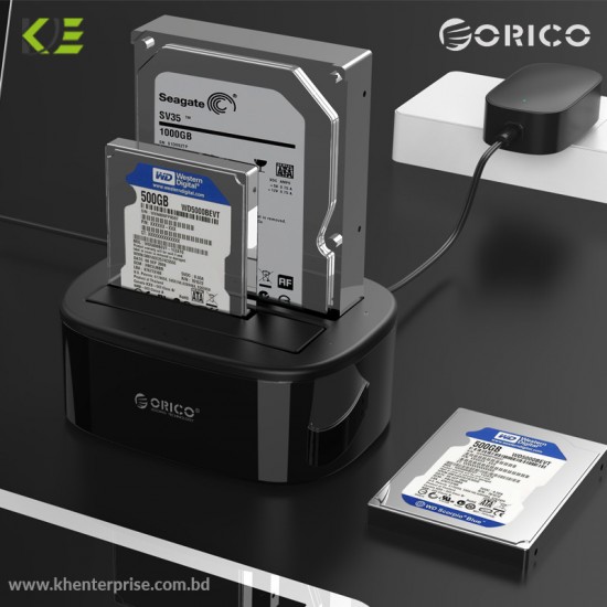 Orico 6629SUS3 Dual Bay 2.5″/3.5″ SATA USB 3.0 HDD Enclosure With Docking Station