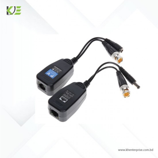 HD-CVI/TVI/AHD Passive Video Balun with Power Connector RJ45