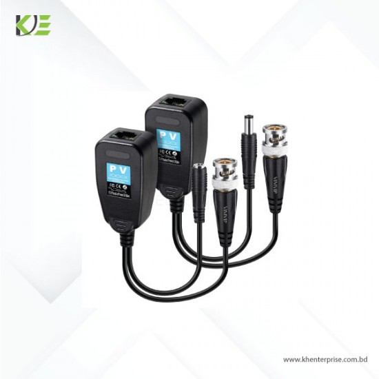 HD-CVI/TVI/AHD Passive Video Balun with Power Connector RJ45